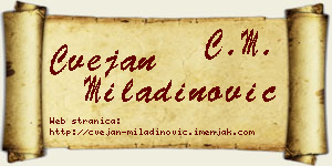 Cvejan Miladinović vizit kartica